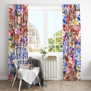 Wildflower Chintz Floral Window Curtains Custom Sizes Available
