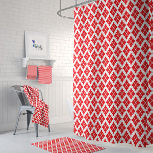Prarie Daisy Red Shower Curtain Options Bathroom Decor