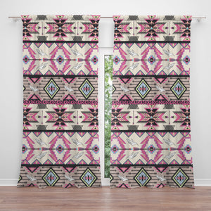 Pink Boho Southwest Window Curtains