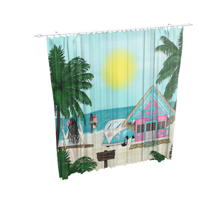 Tropical Beach Blackout Curtains 100" x 84" Mural Window Treatments