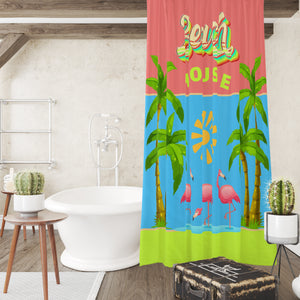 Flamingo Beach House Shower Curtain