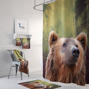 Brown Bear Wildlife Shower Curtain