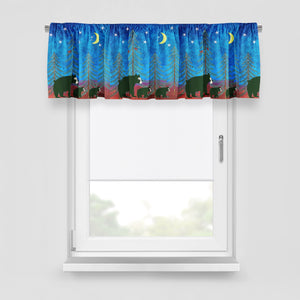 Bear Window Curtains, Lodge Chic Artsy Window Treatments