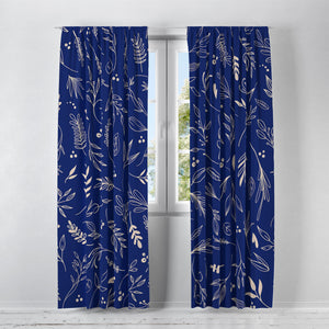 Farmhouse Window Treatments, Blue Country Floral, Lined Curtains, Window Valance