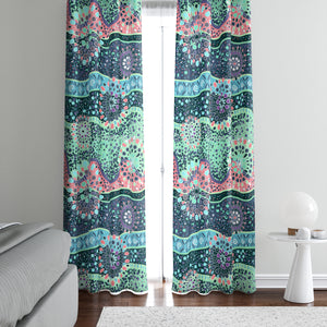 Boho Abstract Window Curtains Colorful Window Treatments
