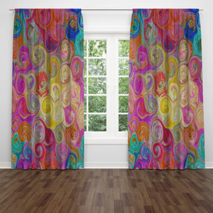 Mixed Emotions Abstract Window Curtains
