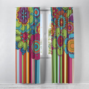 Hippie Wildflower Window Curtains