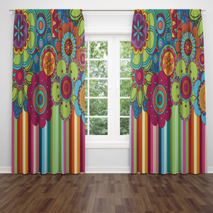 Hippie Wildflower Window Curtains