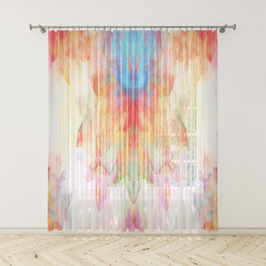 Watercolor Summer Breeze Sheer and Blackout Window Curtains