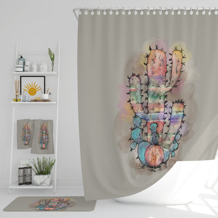 Southwest Cactus Shower Curtain Build a Bathroom Set