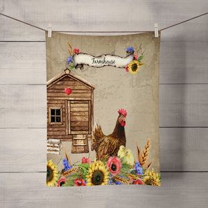Farmhouse Chicken Shower Curtain Optional Towels and Mat