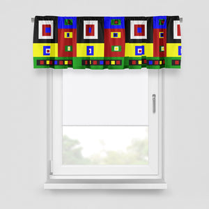 Color Block Window Curtains, Color Crazy Retro Vibe Window Treatments