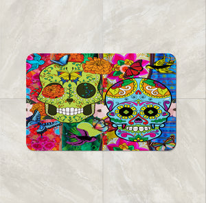 The Color Crazy Happy Sugar Skull bath mat