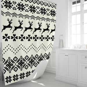 Christmas Shower Curtain, Farmhouse Chic Bathroom Decor
