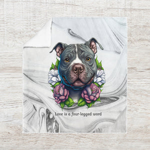 Dog Face Sherpa Fleece Blanket For you or Your Dog Pit Bull