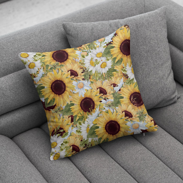 Sunflower Floral Throw Pillow
