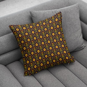 Brown Deco Pattern Throw Pillow