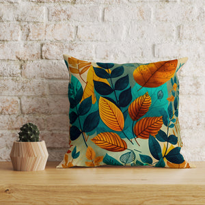 Colorful Botanical Pattern Throw Pillow