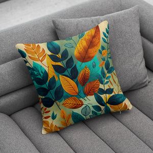 Colorful Botanical Pattern Throw Pillow