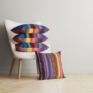 Boho Watercolor Stripe Pattern Throw Pillow