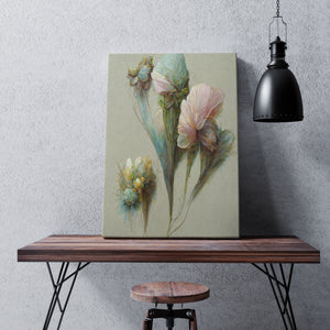 Sage Floral Abstract Wall Canvas