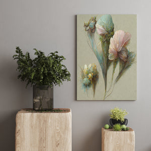 Sage Floral Abstract Wall Canvas