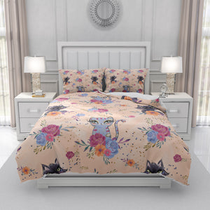Adorable Cats and Roses Bedding
