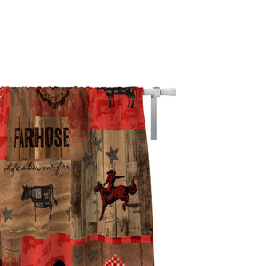 Rustic Farmhouse Window Curtains, Valance Available