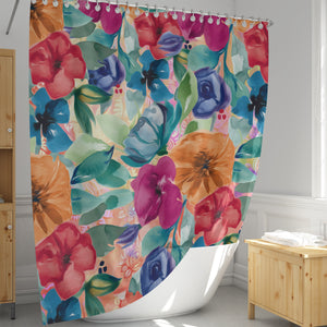 Vintage Inspired Floral Shower Curtain