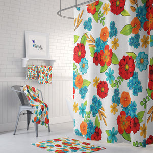 Meadow Pop Floral Shower Curtain Options Bathroom Decor
