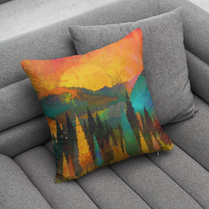 Forest Landscape Pattern Throw Pillow