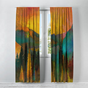 Painted Forest Blackout Curtains 100" x 84" Window Treatments