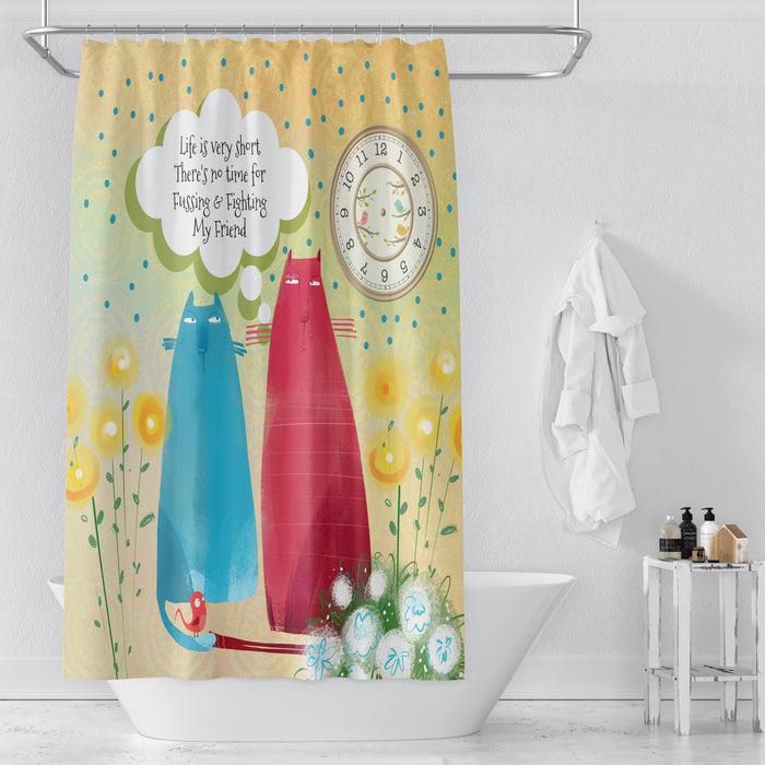 Watercolor Cats Shower Curtain