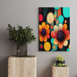 Mod Retro Floral Wall Canvas