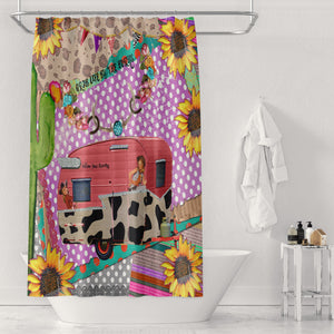 Retro Collage Shower Curtain, Bathroom Decor by FolkNFunky