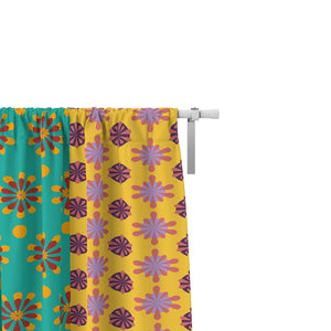 Hippie Vibe Floral Window Curtains