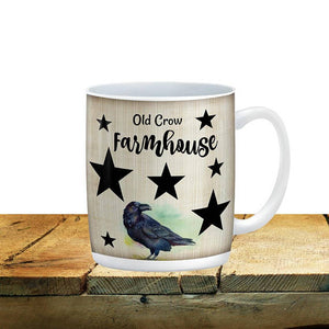 Old Crow Farmhouse Mug, 15 oz. Ceramic Coffee Cups