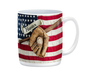 Personalized American Baseball Mug, 15 oz. Ceramic Coffee Cups