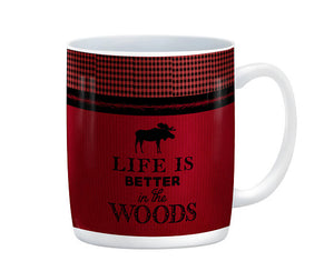 Life is Better in the Woods Moose Mug, 15 oz. Ceramic Coffee Cups