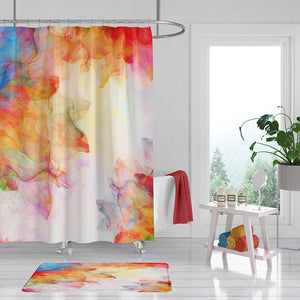 Watercolor Flower Boho Chic Summer Breeze Shower Curtain, Bath Mat & Towels Bathroom Decor