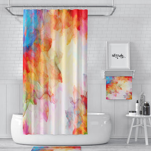 Watercolor Flower Boho Chic Summer Breeze Shower Curtain, Bath Mat & Towels Bathroom Decor