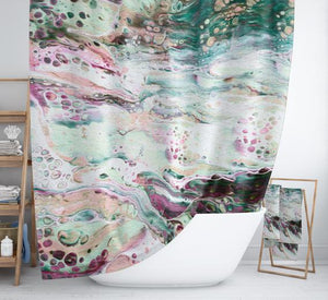 Marble Abstract Boho Shower Curtain