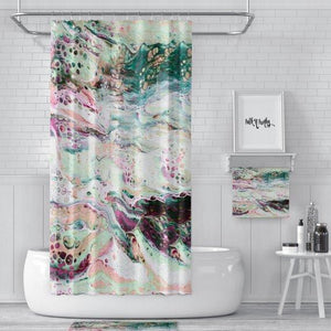 Marble Abstract Boho Shower Curtain