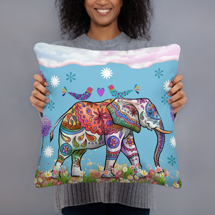 Indie Elephant Throw Pillow