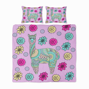 Boho Purple Llama Bedding