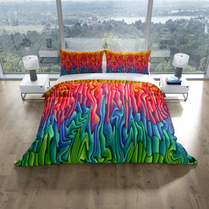 Boho Soul Bedding, Comforter or Duvet Cover, Colorful Melting Wax Design 