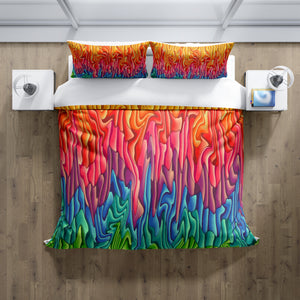 Boho Soul Bedding, Comforter or Duvet Cover, Colorful Melting Wax Design 