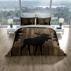 Rustic Moose Bedding Set