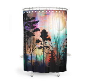  Forest Sunset Shower Curtain