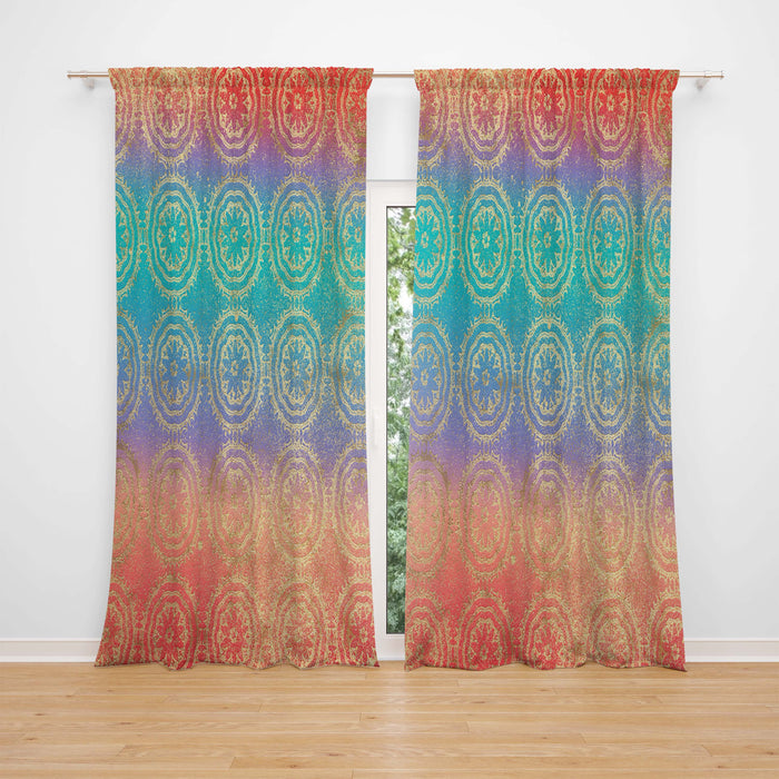 Ombre Boho Sheer and Blackout Window Curtains